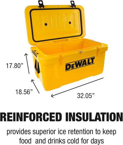 DEWALT 65 Qt Roto Molded Cooler, Heavy Duty Ice Chest for Camping, Sports & Outdoor Activities