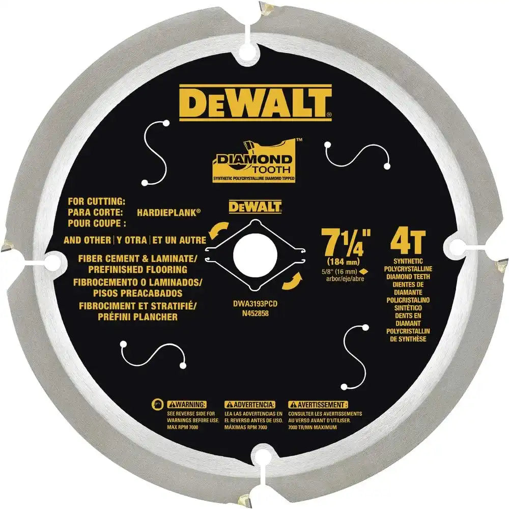 DEWALT Circular Saw Blade, 7 1/4 Inch, 4 Tooth, Cement Cutting (DWA3193PCD)