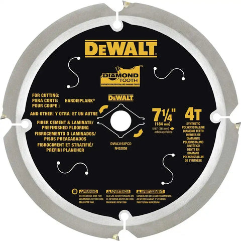 DEWALT Circular Saw Blade, 7 1/4 Inch, 4 Tooth, Cement Cutting (DWA3193PCD)