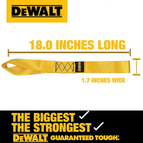DEWALT DXBC80002 Black/Yellow 1.7" x 18" Deluxe Soft Loops - Heavy-Duty Cargo Bracing (11,000 lb Break Strength), 4 Pack
