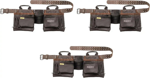 DEWALT Leather Tool Belt, Durable, 11 Pocket Professional Belt (DWST550112) (Pack of 3)