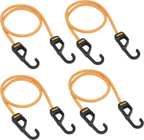 DEWALT DXBC300364 Black/Yellow 36" Premium Heavy-Duty Bungee Cords, 4 Pack