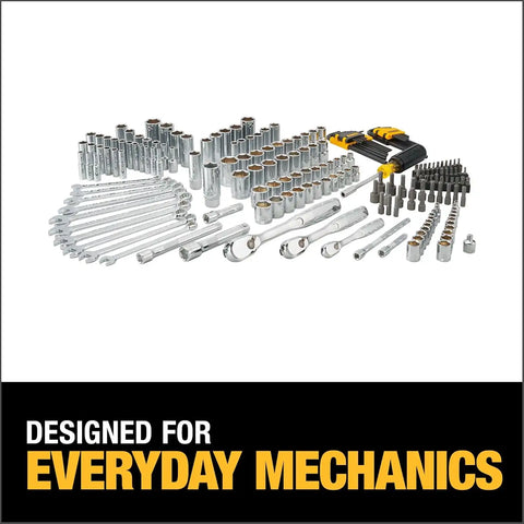 DEWALT Mechanics Tool Set, 1/4" & 3/8" & 1/2" Drive, SAE/Metric, 205-piece (DWMT81534)