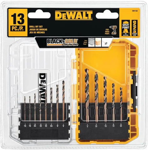 DEWALT Black Oxide Drill Bit Set with Pilot Point, 13-Piece (DW1163)
