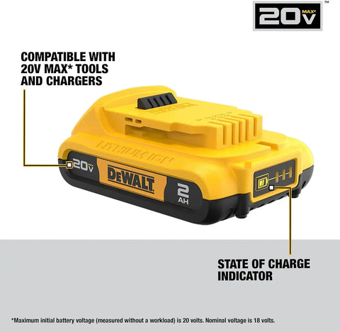 DEWALT 20V MAX Battery, Compact 2.0Ah Double Pack (DCB203-2)