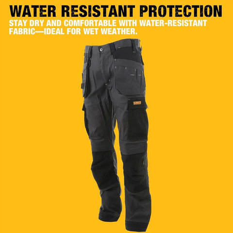 DEWALT Barstow Men's Pro-Stretch, Water Resistant, Slim Fit, Holster Pocket, Utility Work Pants