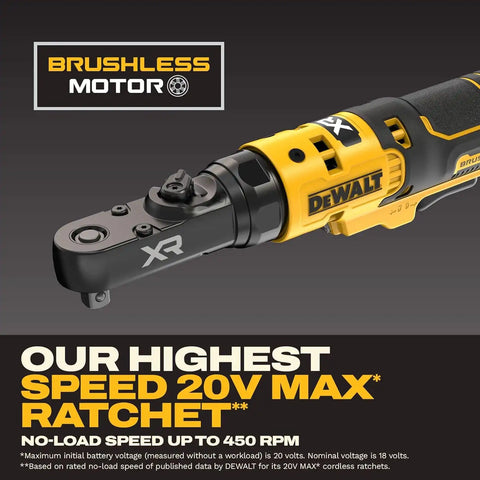 DEWALT 20V MAX* XR Brushless 1/4 in. & 3/8 in. Sealed Head Ratchet Kit (DCF520GE1)