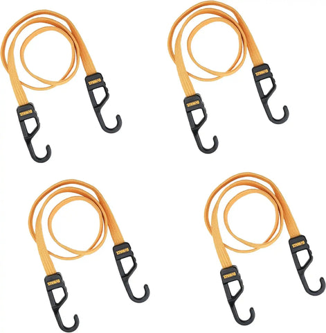 DEWALT DXBC301448 Black/Yellow 48” Premium Flat Bungee Straps, 4 Pack