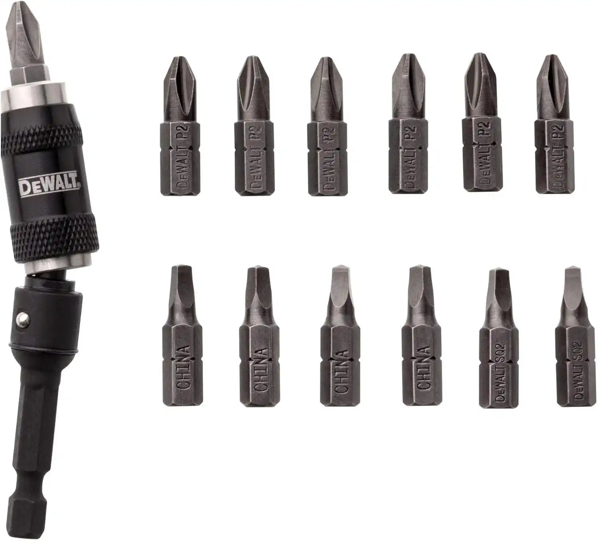 DEWALT Pivot Bit Holder Set with Screwdriving Bits and Magnetic Bit Holder, 14 Piece (DWPVTC14)