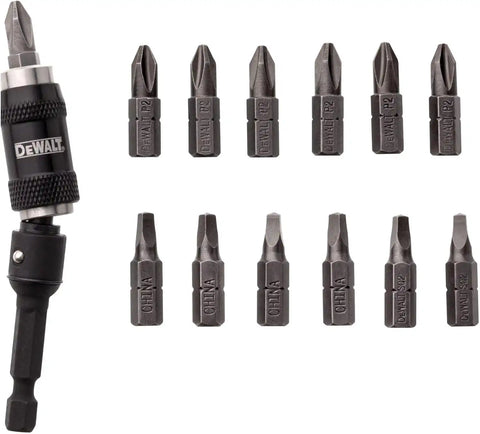 DEWALT Pivot Bit Holder Set with Screwdriving Bits and Magnetic Bit Holder, 14 Piece (DWPVTC14)