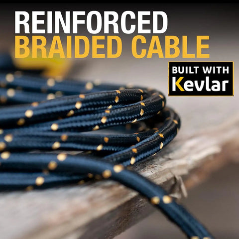 DEWALT Heavy Duty USB C Cable, Jobsite 60 Watt USB C Cable, High Speed Type-C to Type-C, Fast Charge PD USBC Fast Charging Cord for iPhone 16/15 Plus Pro Max, MacBook, iPad, Samsung Galaxy, 6 ft
