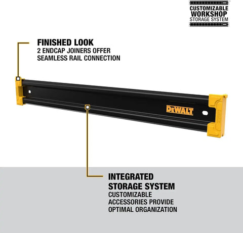 DEWALT Tool Organizer, Mount on Workbench, 20 Inch, Compact Metal Rail, DEWALT Workshop Storage System Compatible (DWST82827)