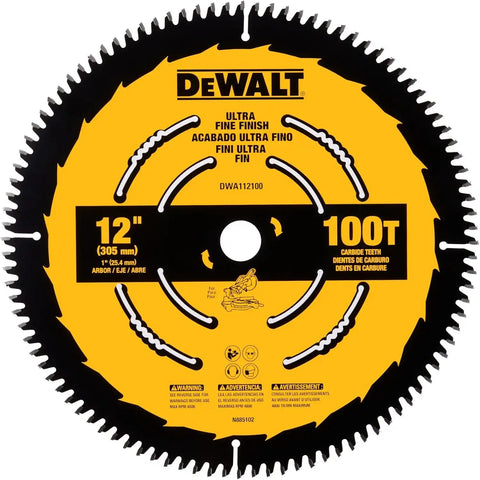 DEWALT Miter Saw Blade, 12 inch, 100 Tooth, Fine Finish, Ultra Sharp Carbide (DWA112100)