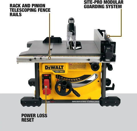 DEWALT FLEXVOLT 60V MAX* Table Saw, 8-1/4-Inch, Tool Only (DCS7485B)