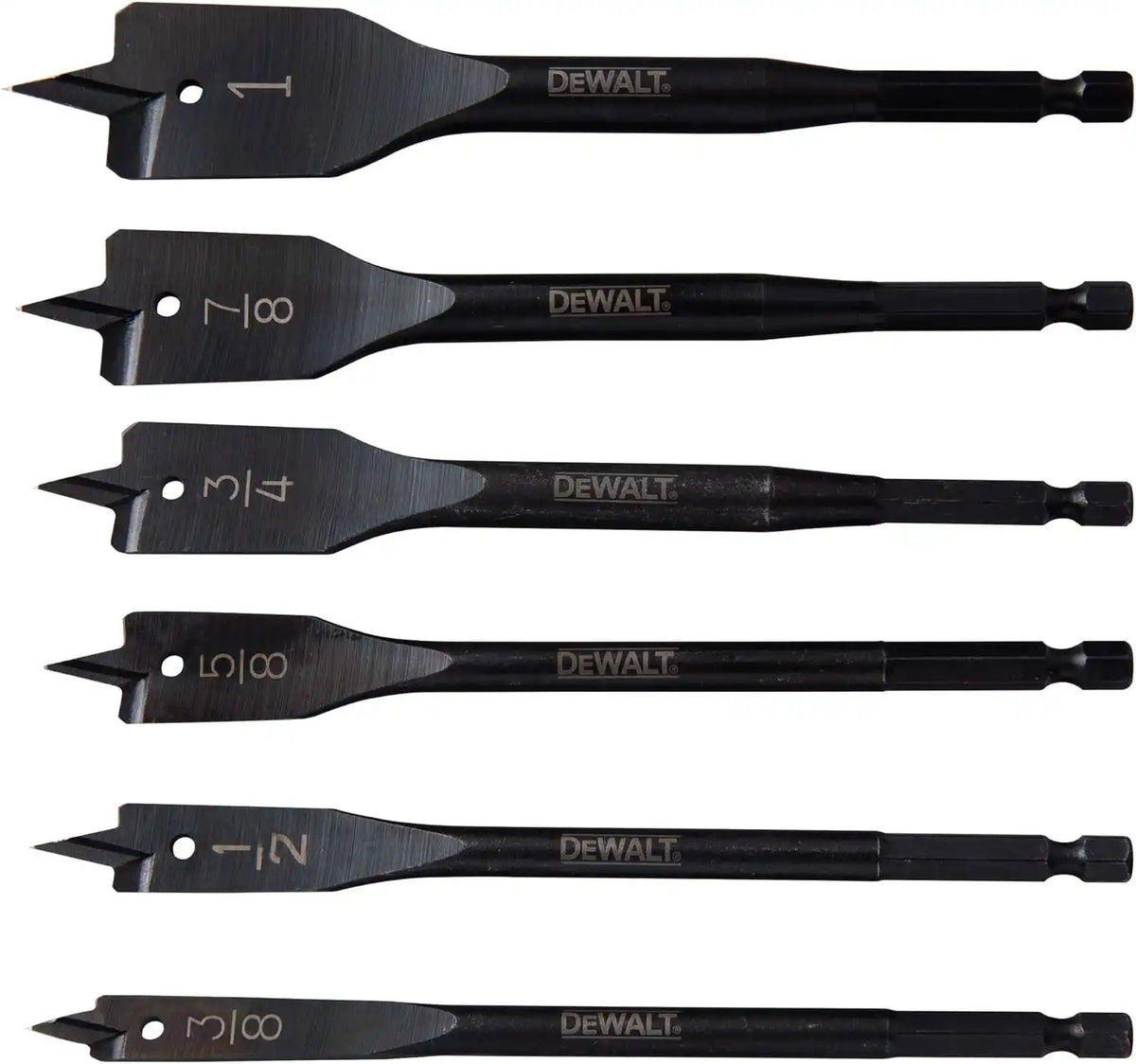 DEWALT Drill Bit, Spade, 6-Piece (DW1587)
