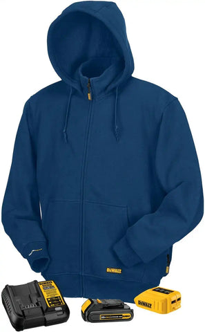 DEWALT DCHJ069C1-2X Blue Fleece Heated Hoodie