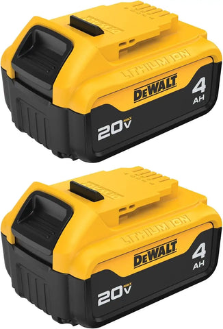 DEWALT 20V MAX* XR Battery, 4.0-Ah, 2-Pack (DCB204-2), Black