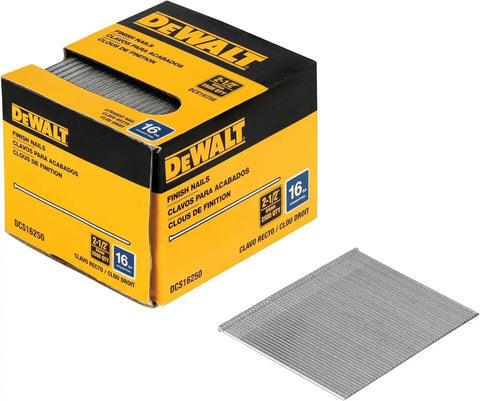 DEWALT Finish Nails, 2-1/2-Inch, 16GA, 2500-Pack (DCS16250)