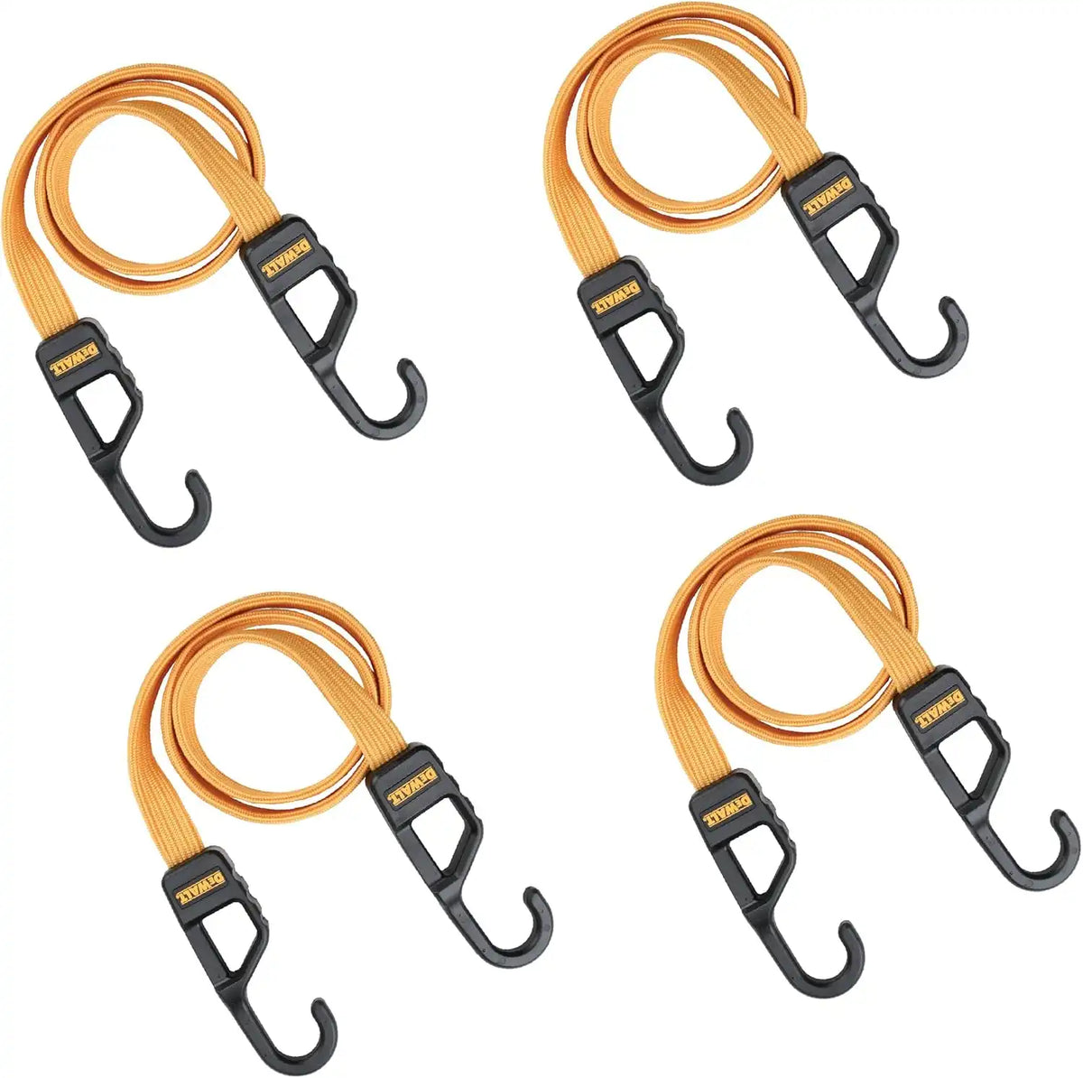 DEWALT DXBC301436 Black/Yellow 36” Premium Flat Bungee Straps, 4 Pack