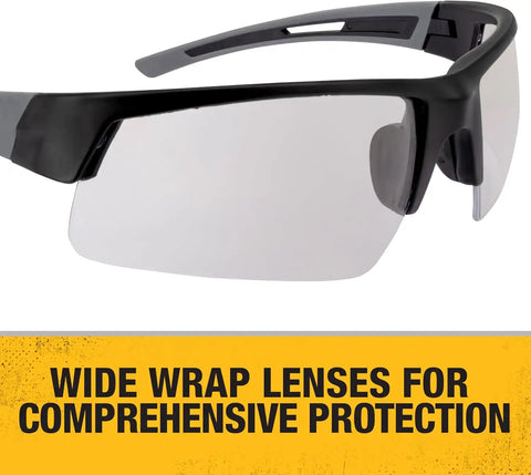 DEWALT DPG100-9D Crosscut® Safety Glasses - Black Half Frame - Indoor/Outdoor Lens - ANSI Z87.1+ - 1 Pair