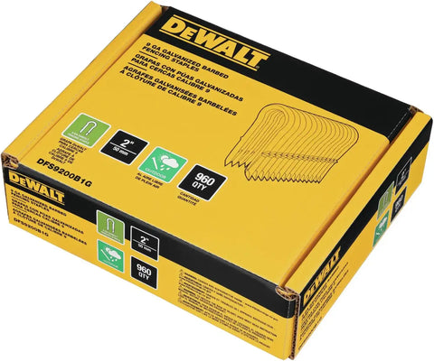 DEWALT DFS9200B1G 2" 9 GA Galvanized Barbed Fencing Staples