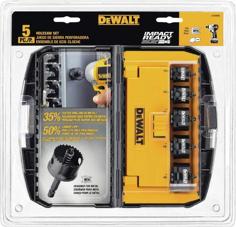 DEWALT Hole Saw Kit, Impact Ready, 5-Piece (D1800IR5)
