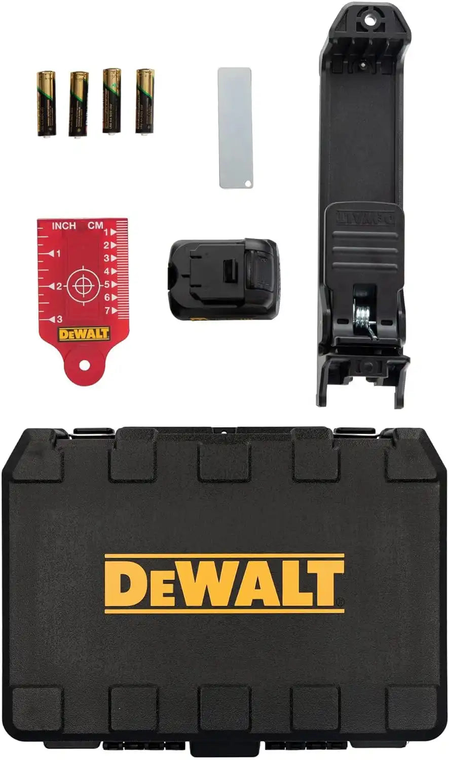 DEWALT 12V MAX Laser Level, 5 Spot Laser and Cross Line Laser, Red, AA Battery Starter Pack Included (DW0825LR)