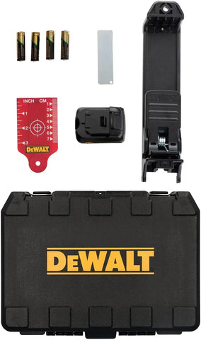 DEWALT 12V MAX Laser Level, 5 Spot Laser and Cross Line Laser, Red, AA Battery Starter Pack Included (DW0825LR)
