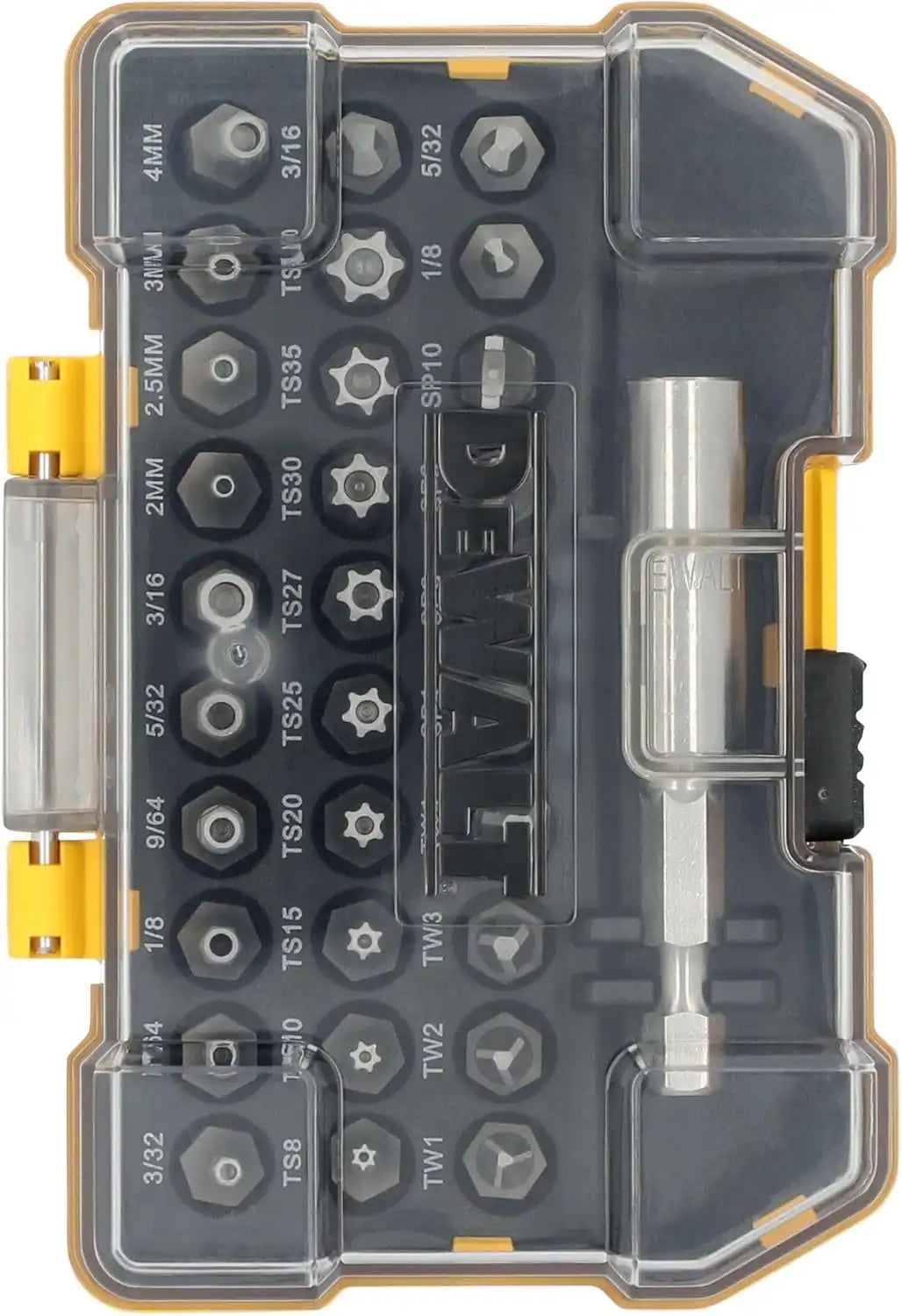 DEWALT Security Bit Set, 31-Piece Screwdriver Bit Set with Case, Universal 1/4 In Hex, Includeds Magnetic Bit Holder (DWAX200)