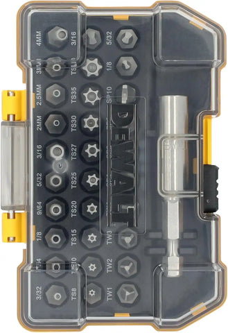 DEWALT Security Bit Set, 31-Piece Screwdriver Bit Set with Case, Universal 1/4 In Hex, Includeds Magnetic Bit Holder (DWAX200)