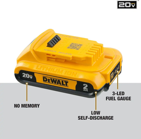 DEWALT 20V MAX Battery, Compact 2.0Ah Double Pack (DCB203-2)