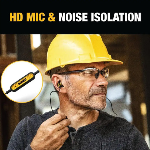 DEWALT Heavy Duty Jobsite USB C Headphones for iPad/iPhone 17/16/15 Pro Max, Corded Type C Earphones USBC Ear Buds Wired w/Microphone Volume Control Module, Compatible w/MacBook Samsung S23 Ultra