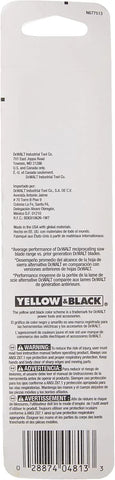 DEWALT Reciprocating Saw Blades, Straight Back, Bi-Metal, 6-Inch 24 TPI, 5-Pack (DW4813)