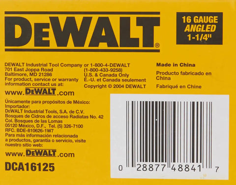 DEWALT Finish Nails, 20-Degree, 1-1/4-Inch, 16GA, 2000-Pack (DCA16125)