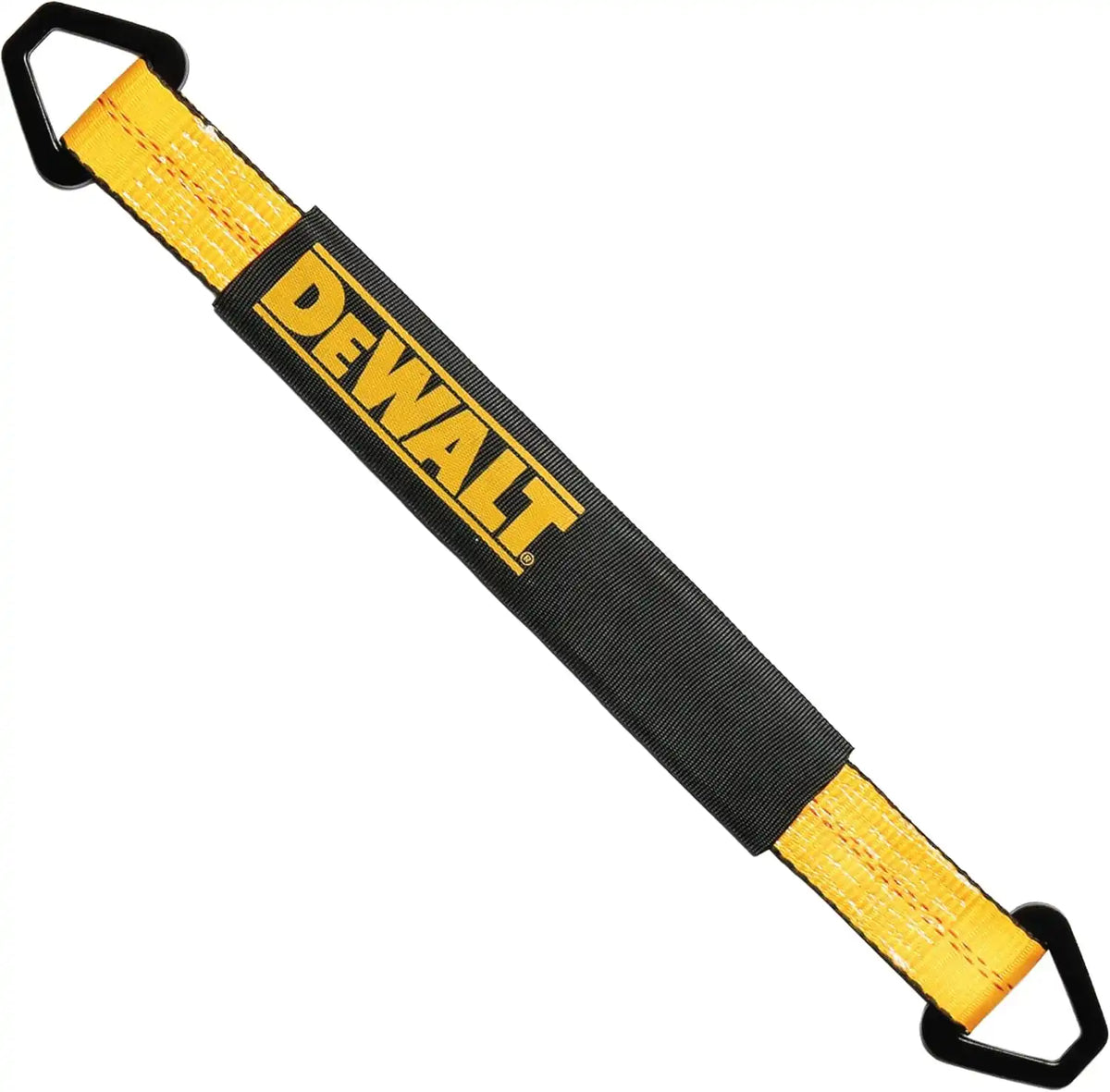 DEWALT DXBC80004 Black/Yellow 2" x 24" Premium Axle Tie Down Strap (10,000 lb Break Strength) - Heavy Duty for Truck, Trailer, ATV, UTV