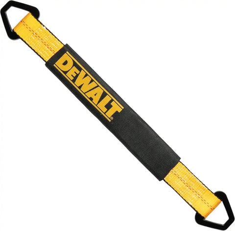 DEWALT DXBC80004 Black/Yellow 2" x 24" Premium Axle Tie Down Strap (10,000 lb Break Strength) - Heavy Duty for Truck, Trailer, ATV, UTV