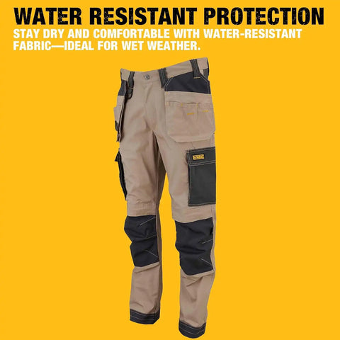 DEWALT Barstow Men's Pro-Stretch, Water Resistant, Slim Fit, Holster Pocket, Utility Work Pants