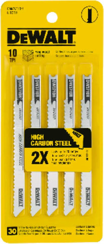 DEWALT DW3710H 4-Inch 10 TPI Fine Smooth HCS U-Shank Woodcutting Jig Saw Blade (5-Pack)