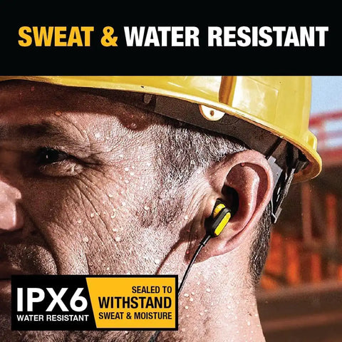 DEWALT Heavy Duty Bluetooth Neckband Headphones, Wireless Around The Neck Earbuds w/ 30H Runtime + Noise Isolation, Secure Magnetic Wireless Earbuds, Jobsite Pro Built-in Mic Bluetooth Headsets