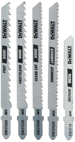 DEWALT Jigsaw Blades Set, T-Shank, 5-Piece (DW3795H)