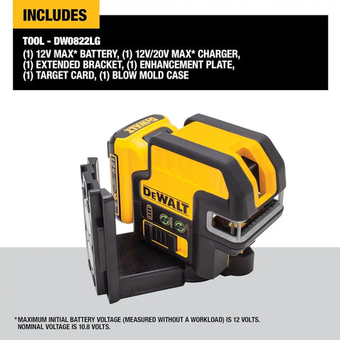 DEWALT 12V MAX Laser Level, 2 Spot and Cross Line Laser, Red (DW0822LR)