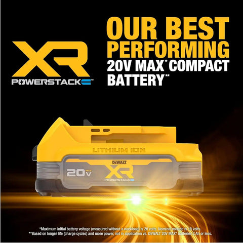DEWALT 20V MAX Battery, 4 Pack, Includes 2 x 3.5 Ah XR Batteries and 2 x 1.7 Ah XR POWERSTACK Compact Batteries, Cordless Tool Battery Packs (DCBP334-4)