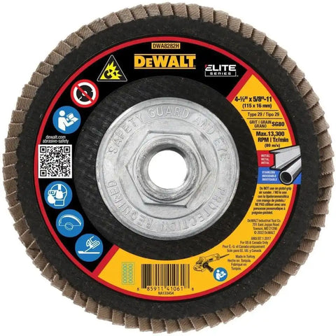 DEWALT DWA8282H 80G T29 XP Ceramic Flap Disc, 4-1/2" x 5/8"