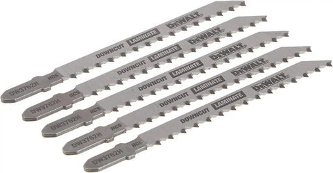 DEWALT DW3762H 4" 10TPI Laminate Down Cutting HSC T-Shank Jig Saw Blade, Pack of 5