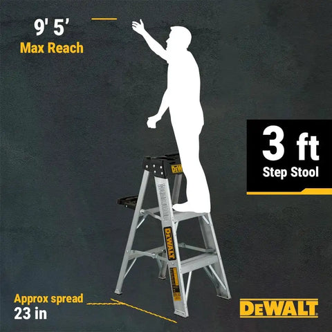 DeWalt 3-Foot Aluminum Step Ladder, 300-Pound Load Capacity, Type IA, DXL2010-03