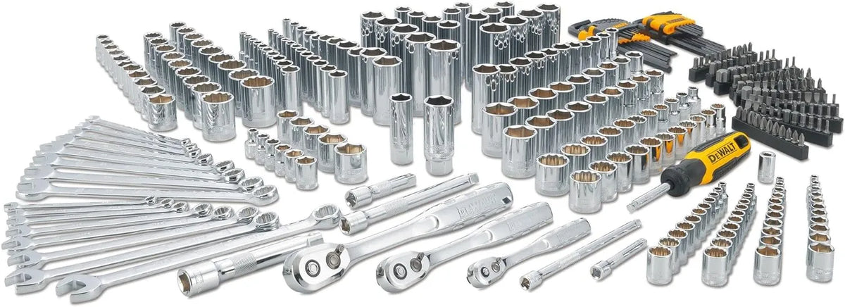 DEWALT Mechanics Tool Set, 1/4", 3/8", 1/2" Drive Tools and Combo Wrenches, 341 Piece (DWMT45341)
