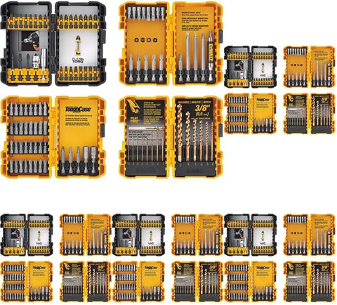 DEWALT Screwdriver Bit Set, 100 Pc Impact Driver Bit Set with Drill Bits, Magnetic Holder and Nut Drivers, FlexTorq Impact Ready, ToughCase Included (DWA2FTS100) (Pack of 5)