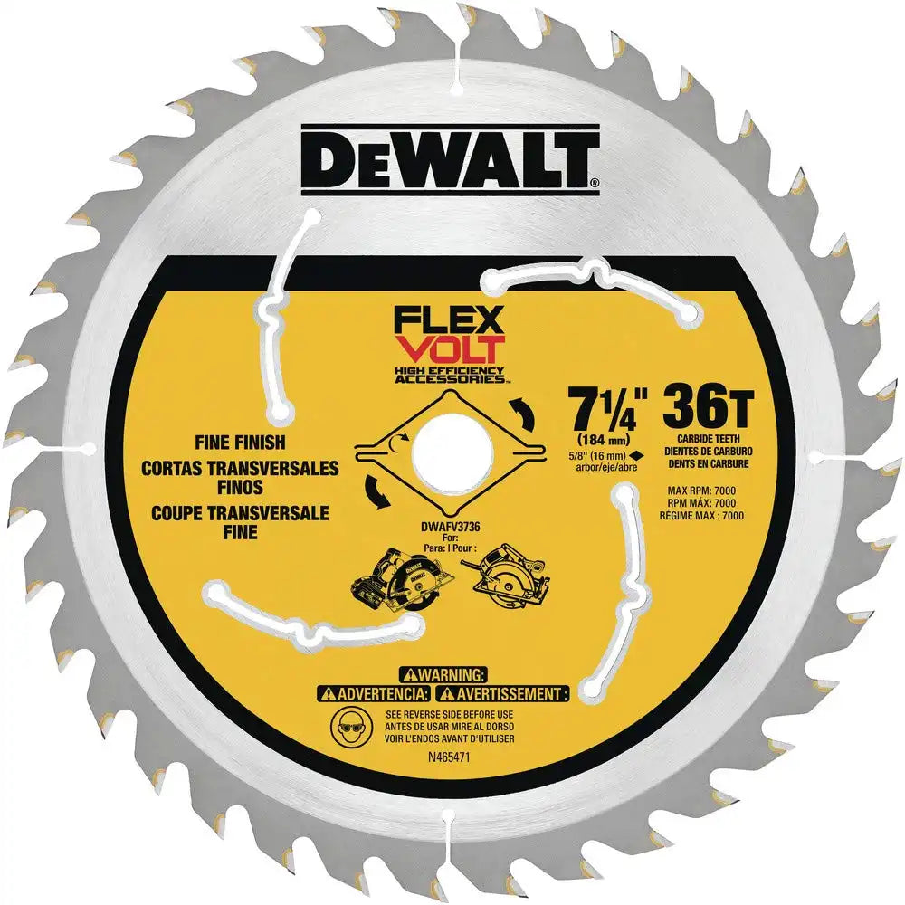 DEWALT Circular Saw Blade, 7 1/4 Inch, 36 Tooth, Wood Cutting (DWAFV3736)