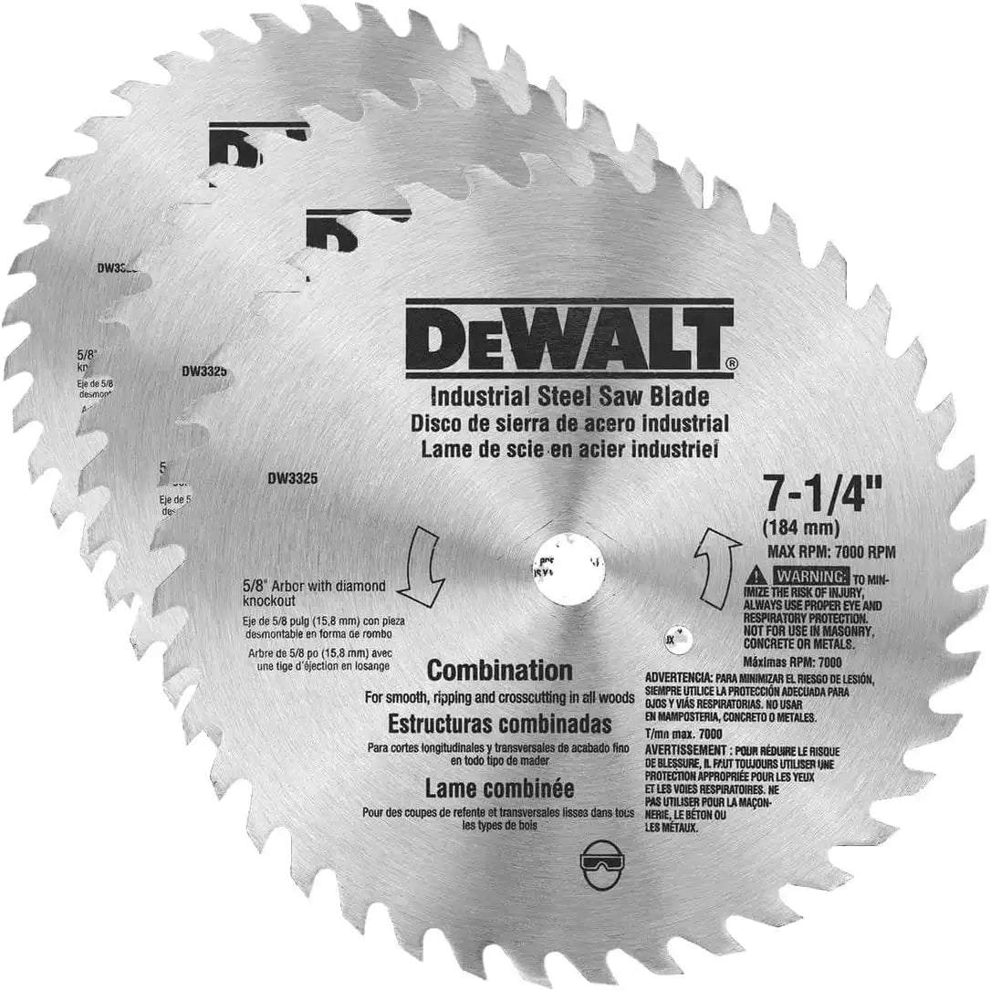 DEWALT Circular Saw Blade, 7 1/4 Inch, 40 Tooth, Combination Wood Cutting (DW3325) (Pack of 3)