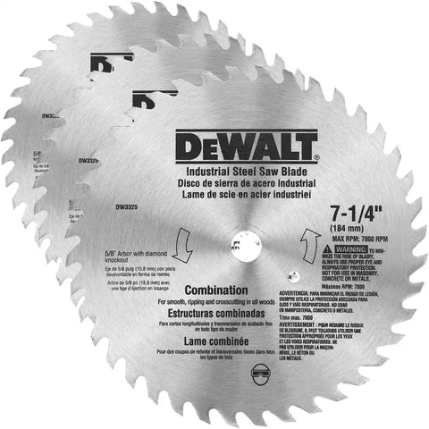DEWALT Circular Saw Blade, 7 1/4 Inch, 40 Tooth, Combination Wood Cutting (DW3325) (Pack of 3)